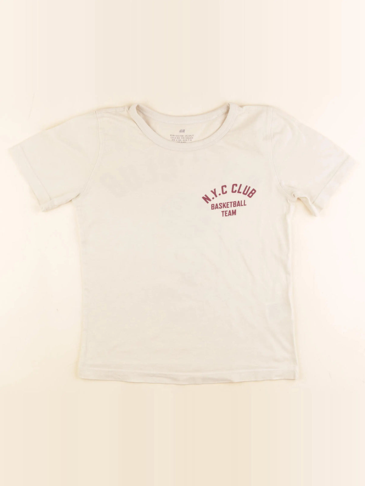 H&M - tee-shirt imprimé au dos beige - 6/8 ans