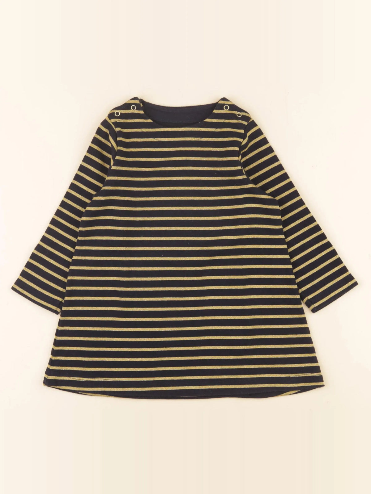 Petit Bateau - robe bleu, or - 24 mois