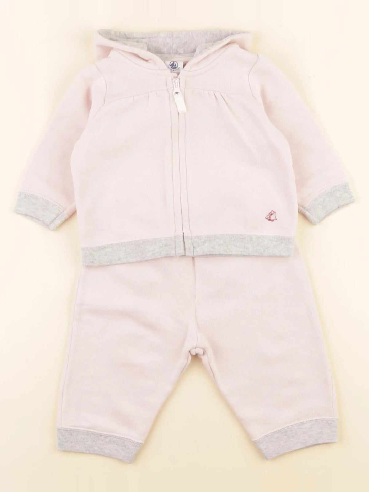 Petit Bateau - ensemble rose - 6 mois