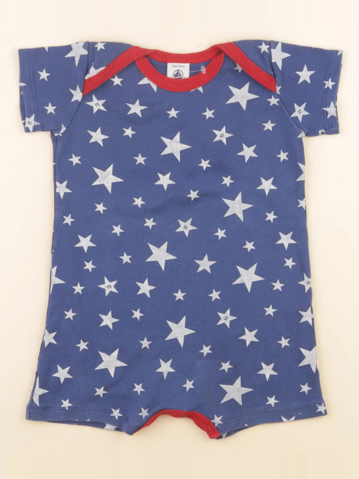Petit Bateau - pyjama coton bleu - 12 mois