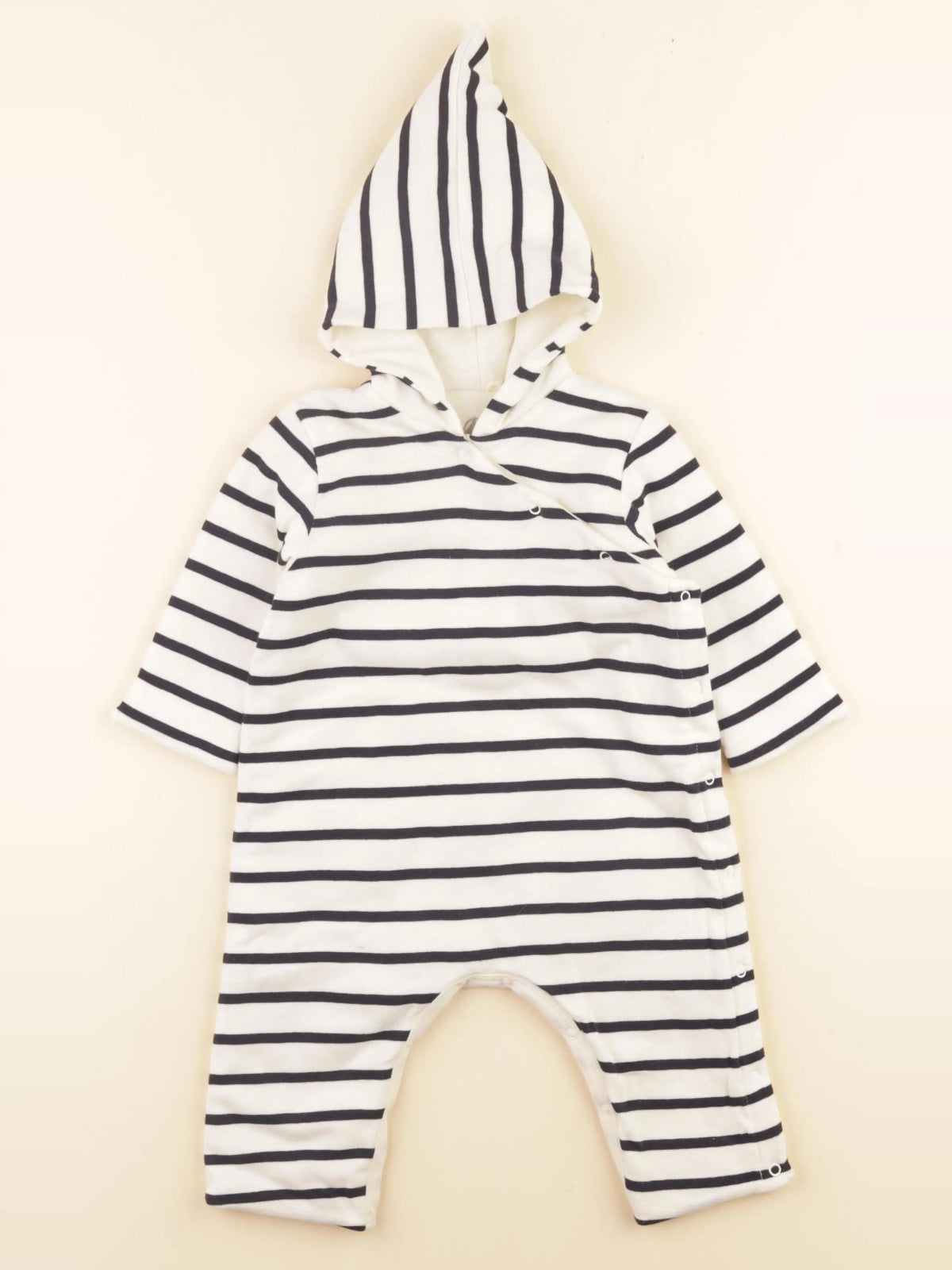 Petit Bateau - sur-pyjama coton blanc, bleu - 6 mois
