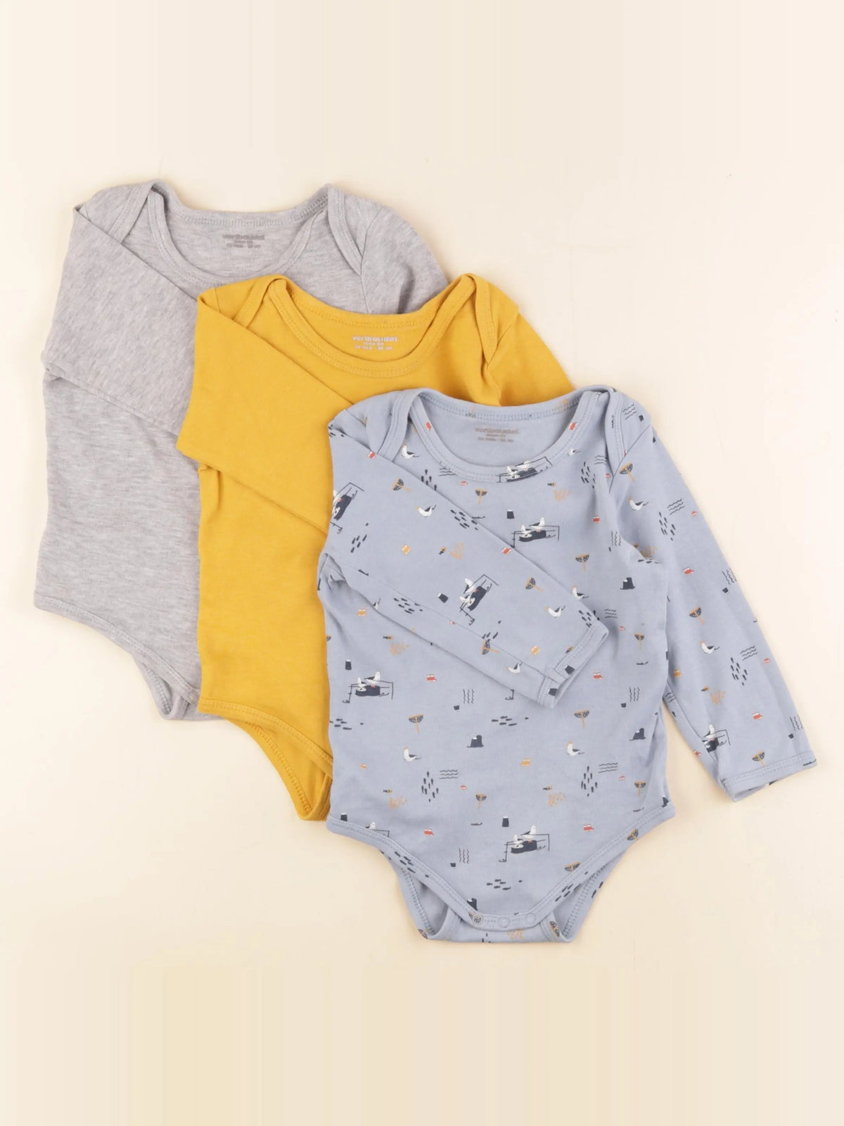 Vertbaudet - lot de 3 bodies en coton multicolore - 24 mois