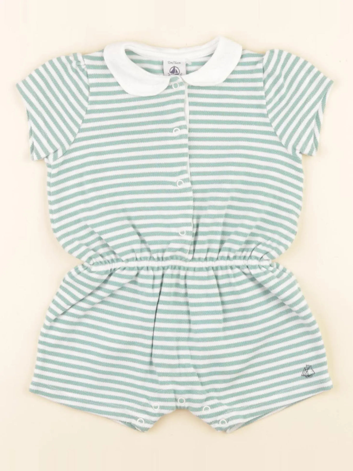 Petit Bateau - combinaison vert - 12 mois