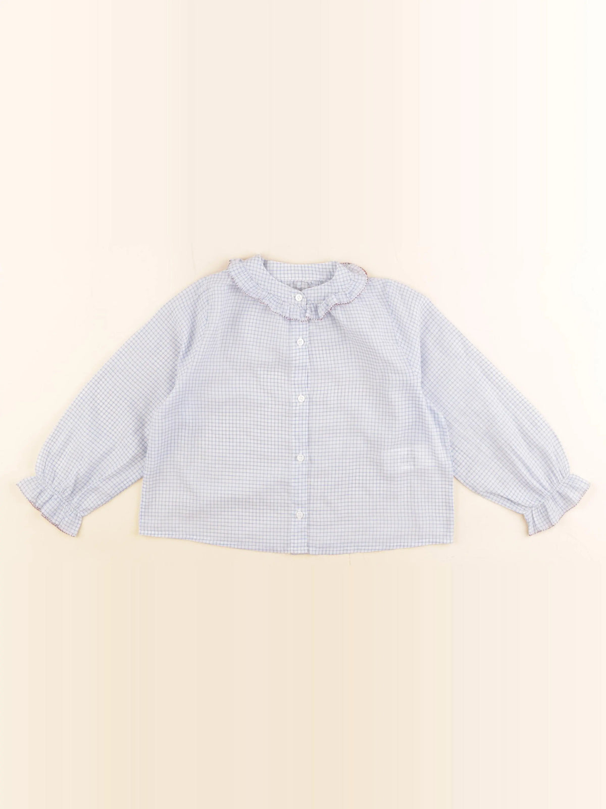 Cyrillus - blouse blanc, bleu - 4 ans