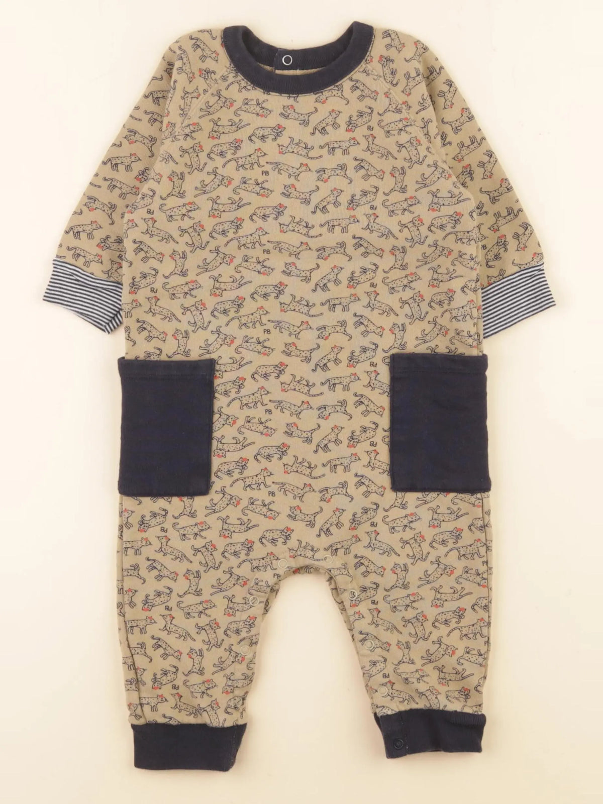 Petit Bateau - combinaison marron - 12 mois