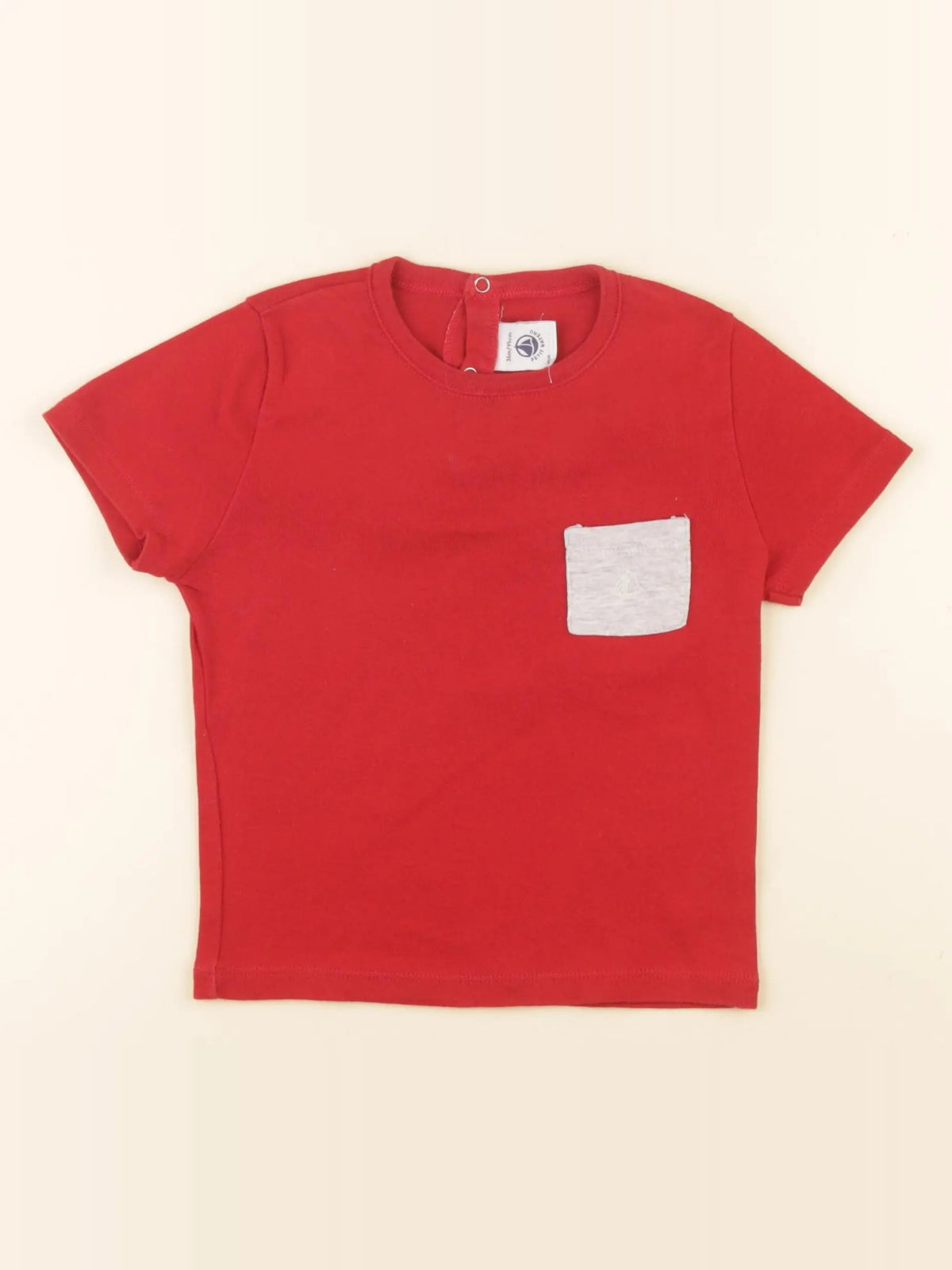 Petit Bateau - tee-shirt rouge - 36 mois