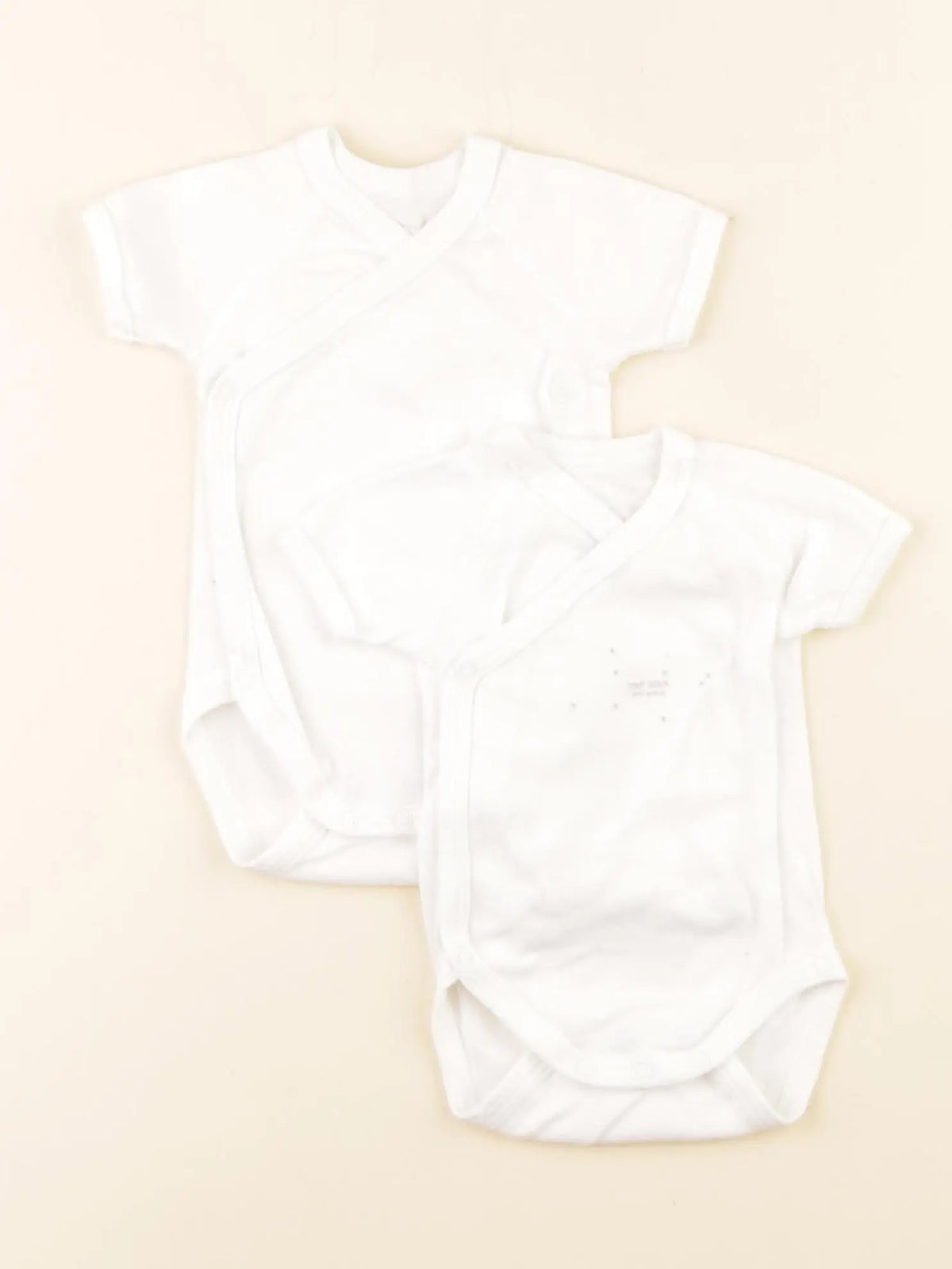 Petit Bateau - lot de 2 bodies en coton blanc - 1 mois