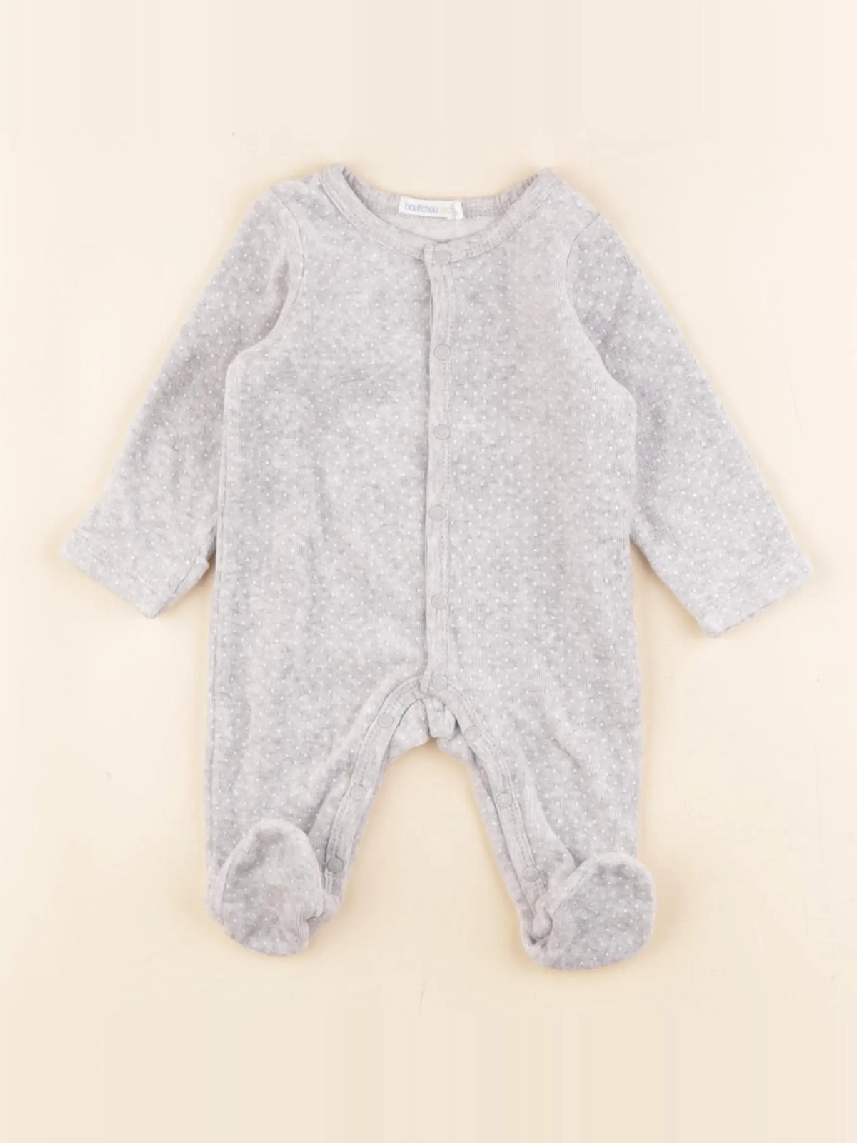Boutchou - pyjama velours gris - 1 mois