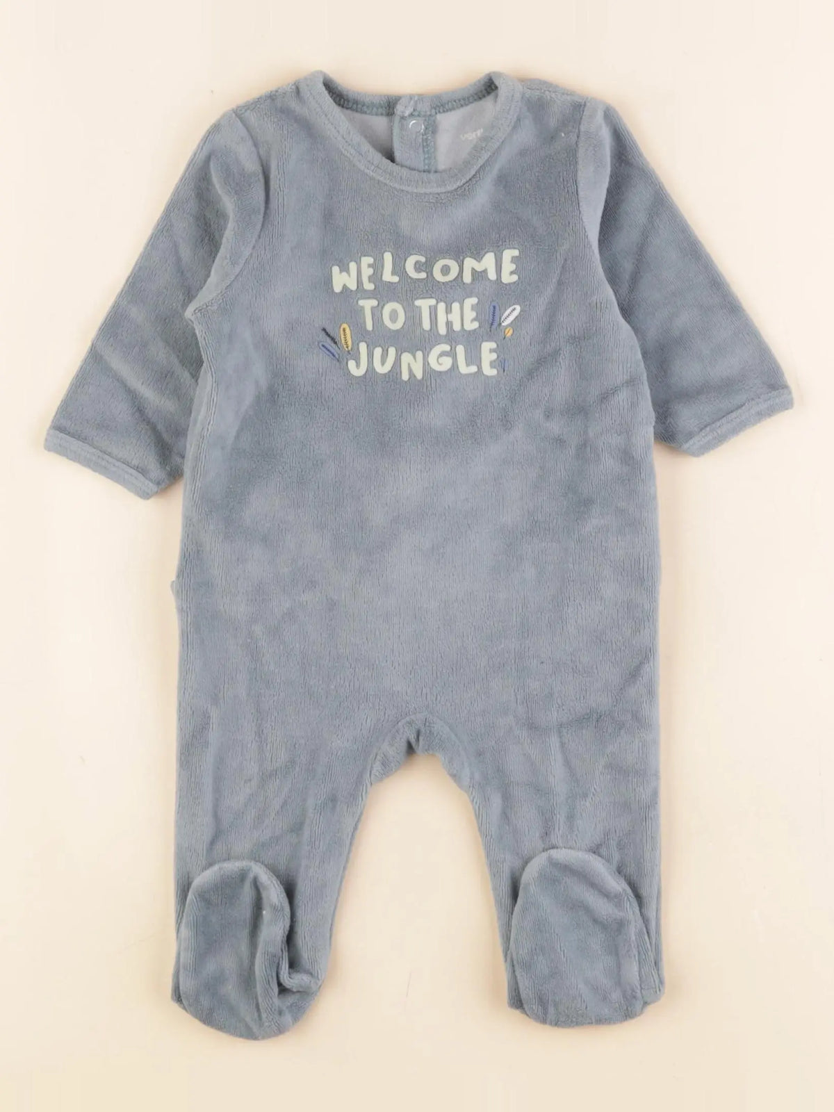 Vertbaudet - pyjama velours bleu - 3 mois