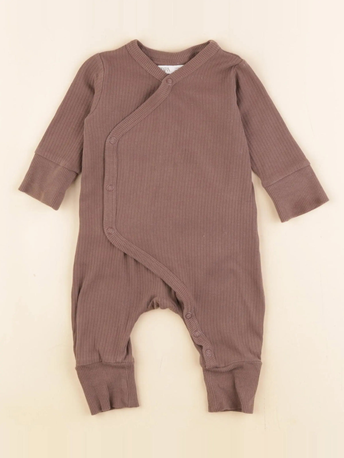 Zara - pyjama coton marron - 1/3 mois