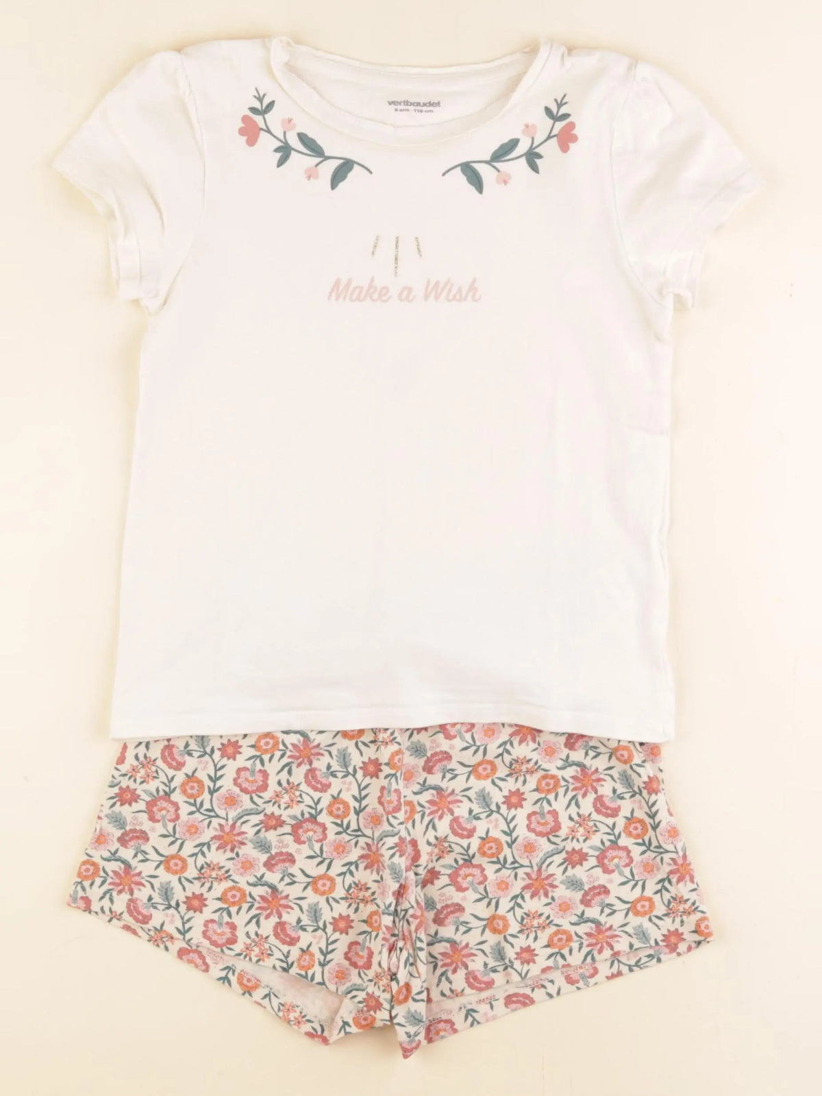 Vertbaudet - pyjama coton beige - 6 ans