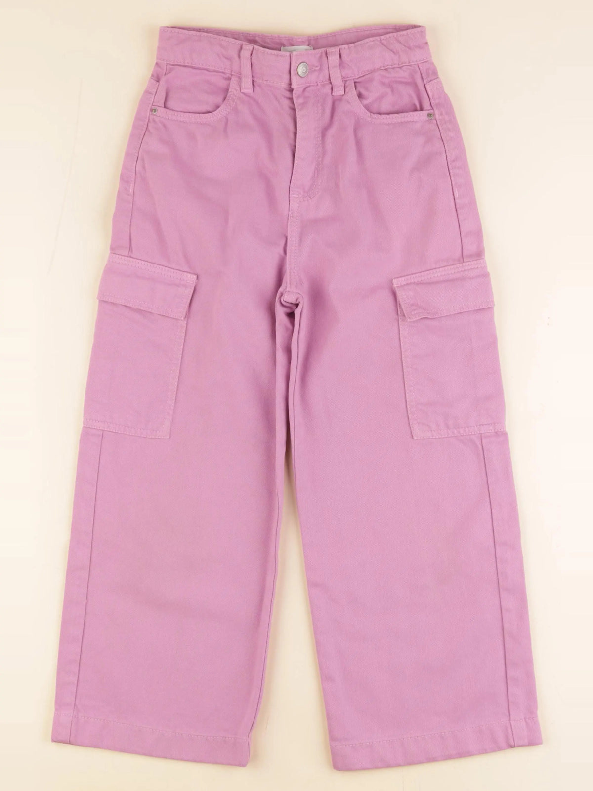 Vertbaudet - jean bleu, rose - 7 ans