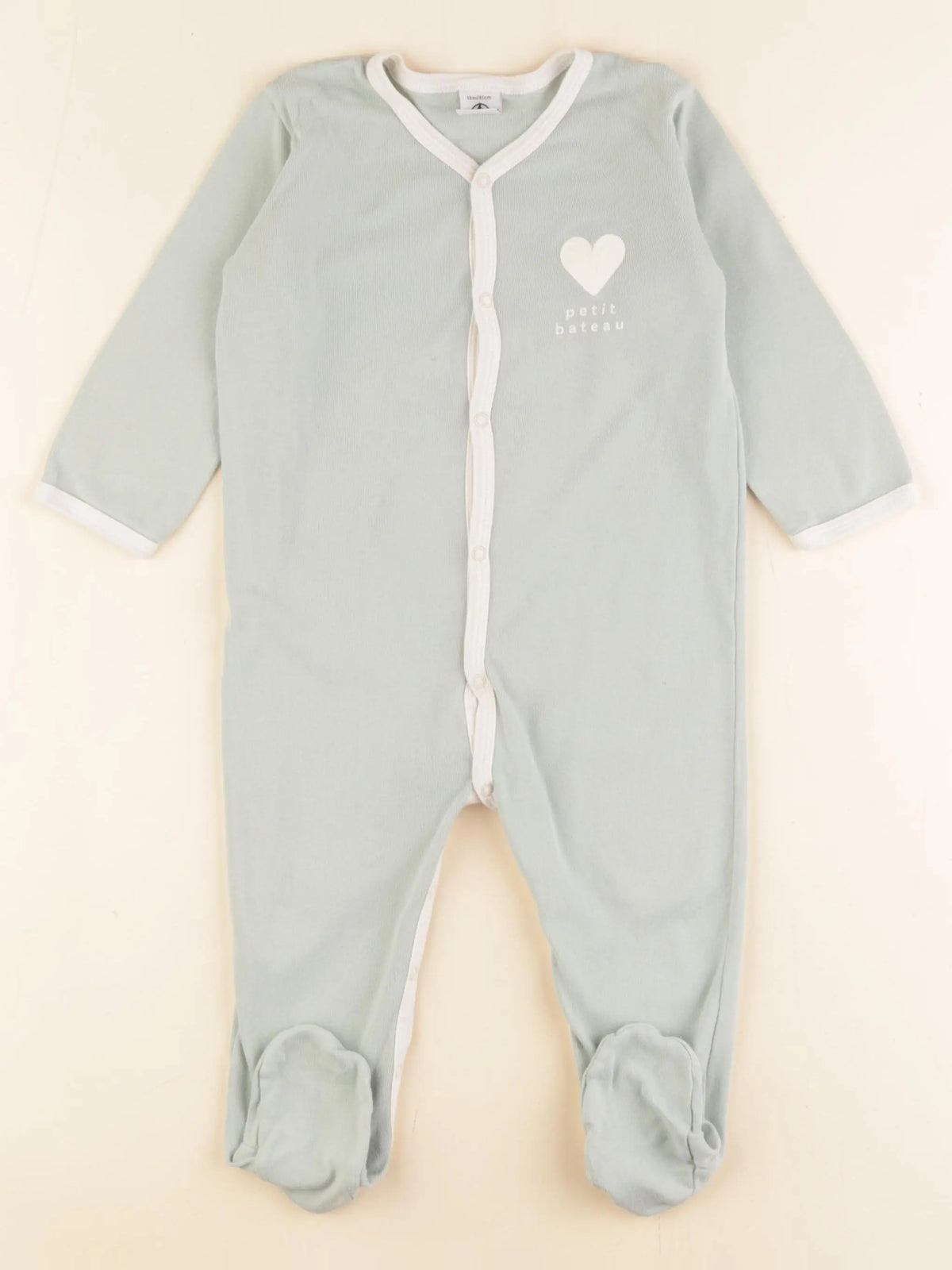 Petit Bateau - pyjama coton vert - 18 mois