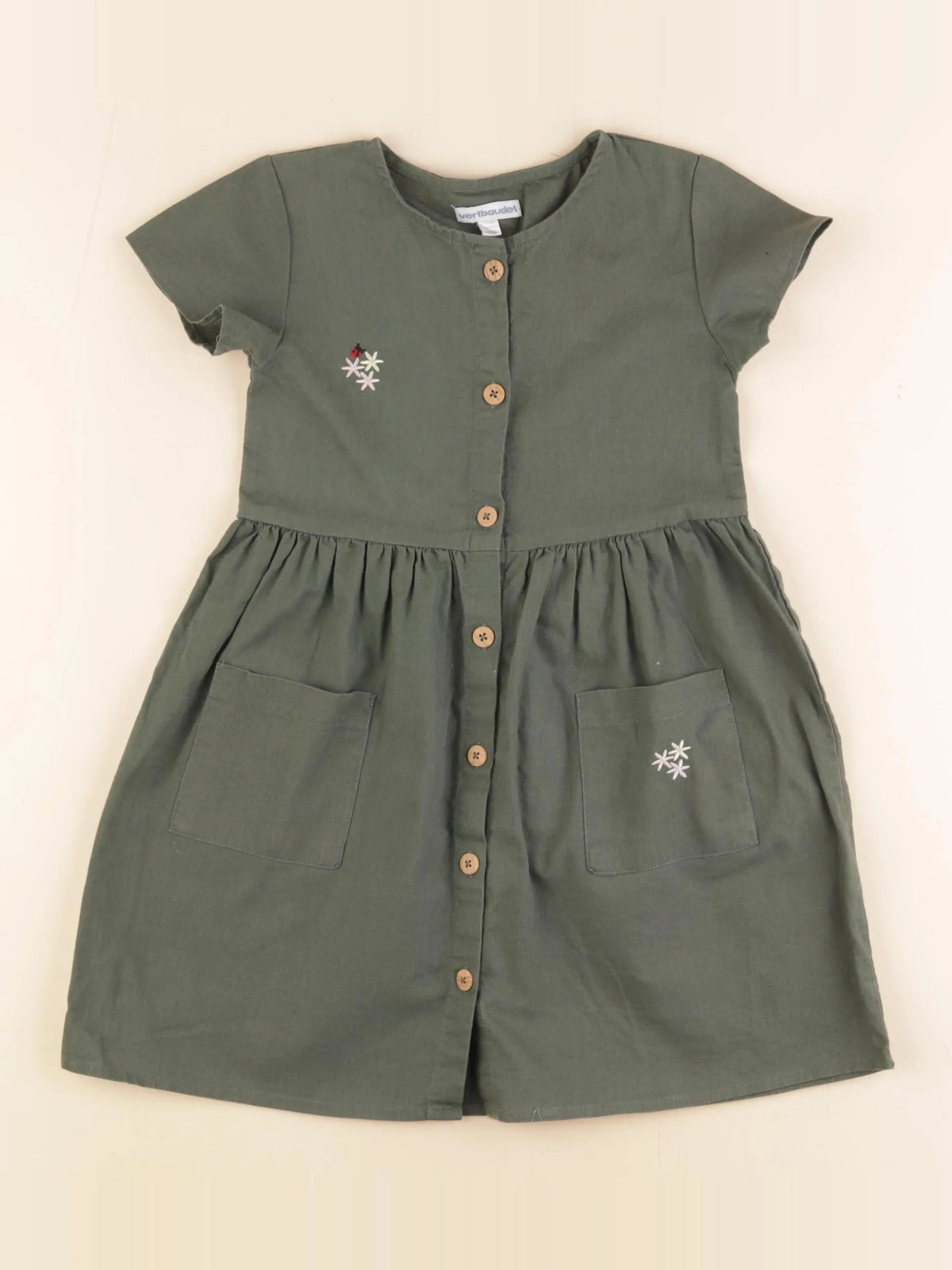 Vertbaudet - robe vert - 5 ans