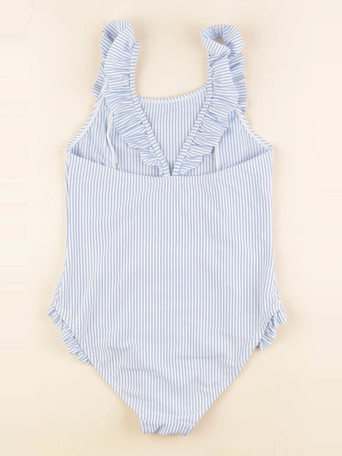 Vertbaudet - maillot de bain bleu, blanc - 10 ans