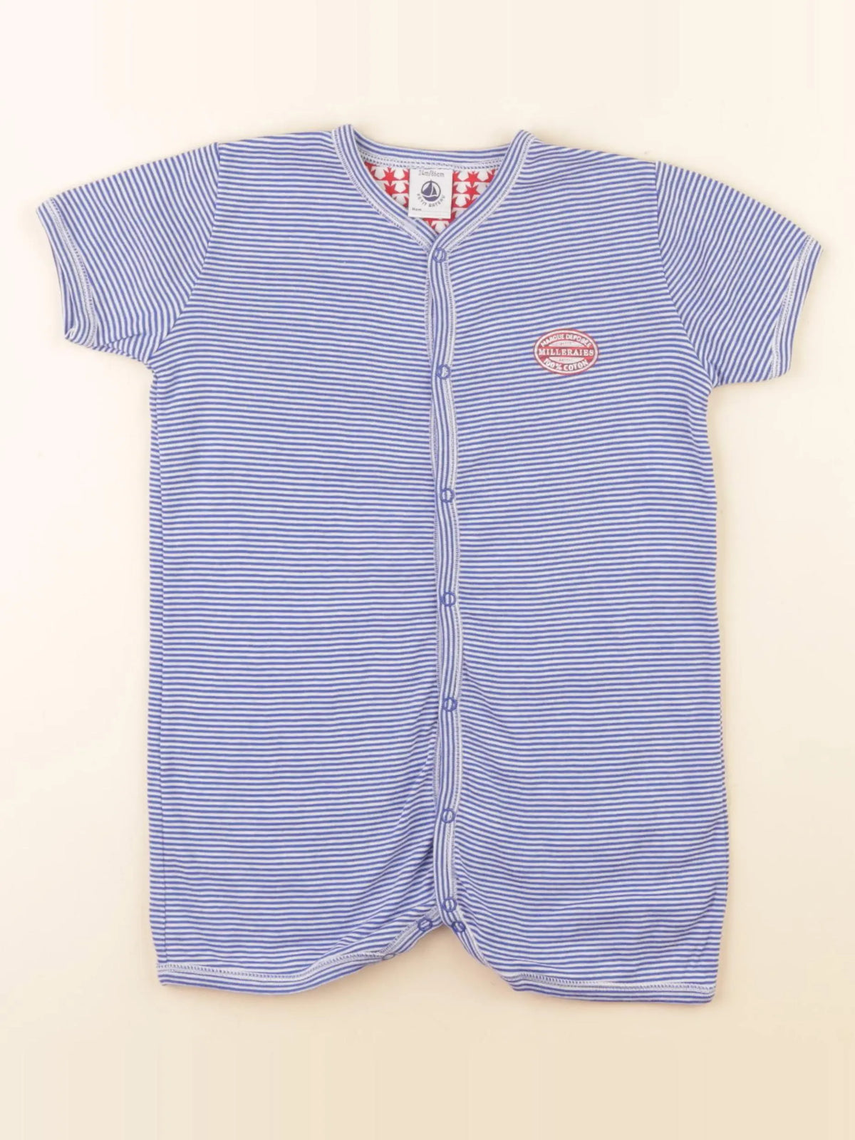 Petit Bateau - pyjama coton bleu - 24 mois