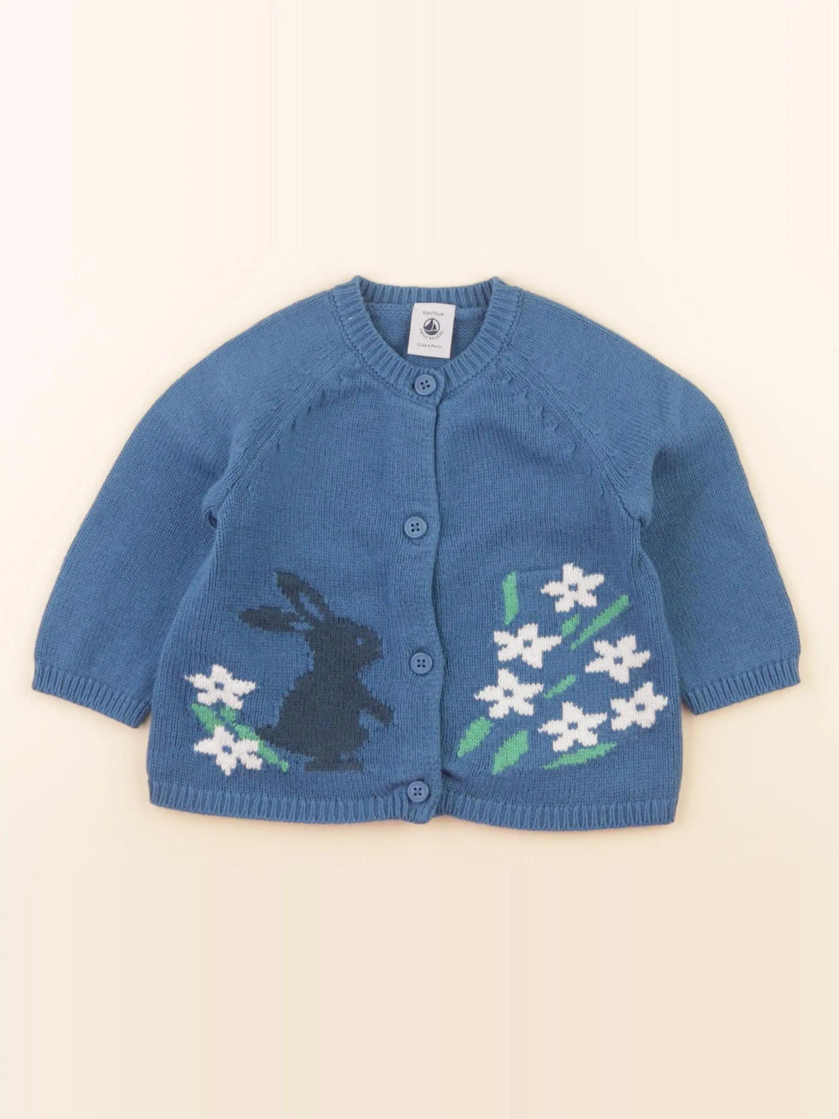 Petit Bateau - gilet bleu - 12 mois
