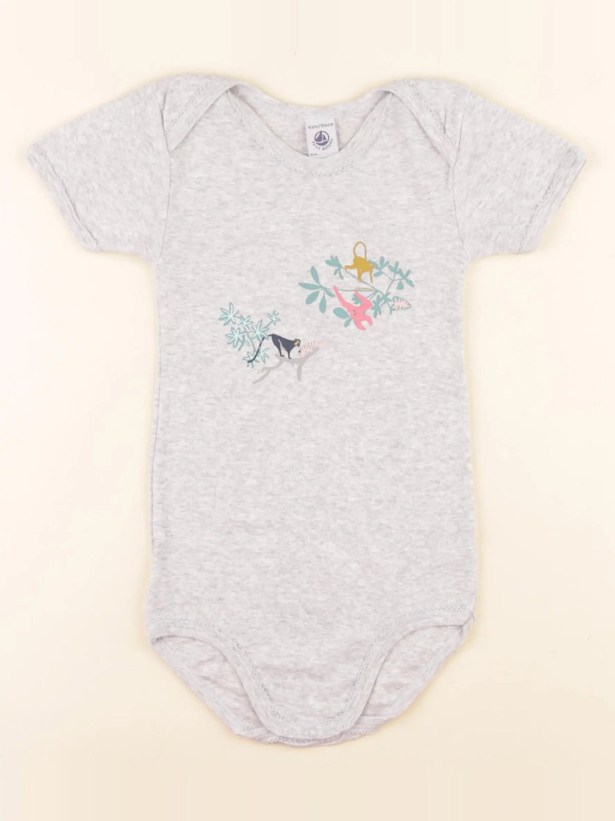 Petit Bateau - body gris - 4 ans