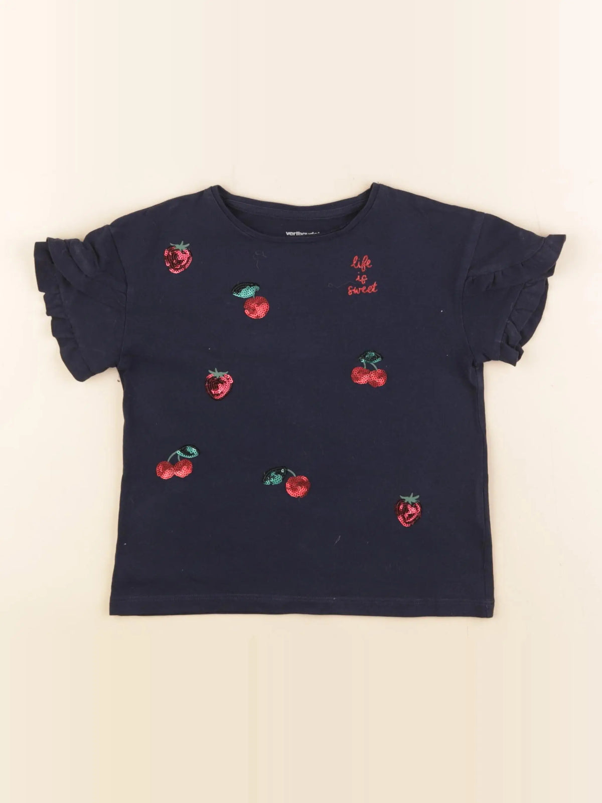 Vertbaudet - tee-shirt bleu, rouge - 4 ans