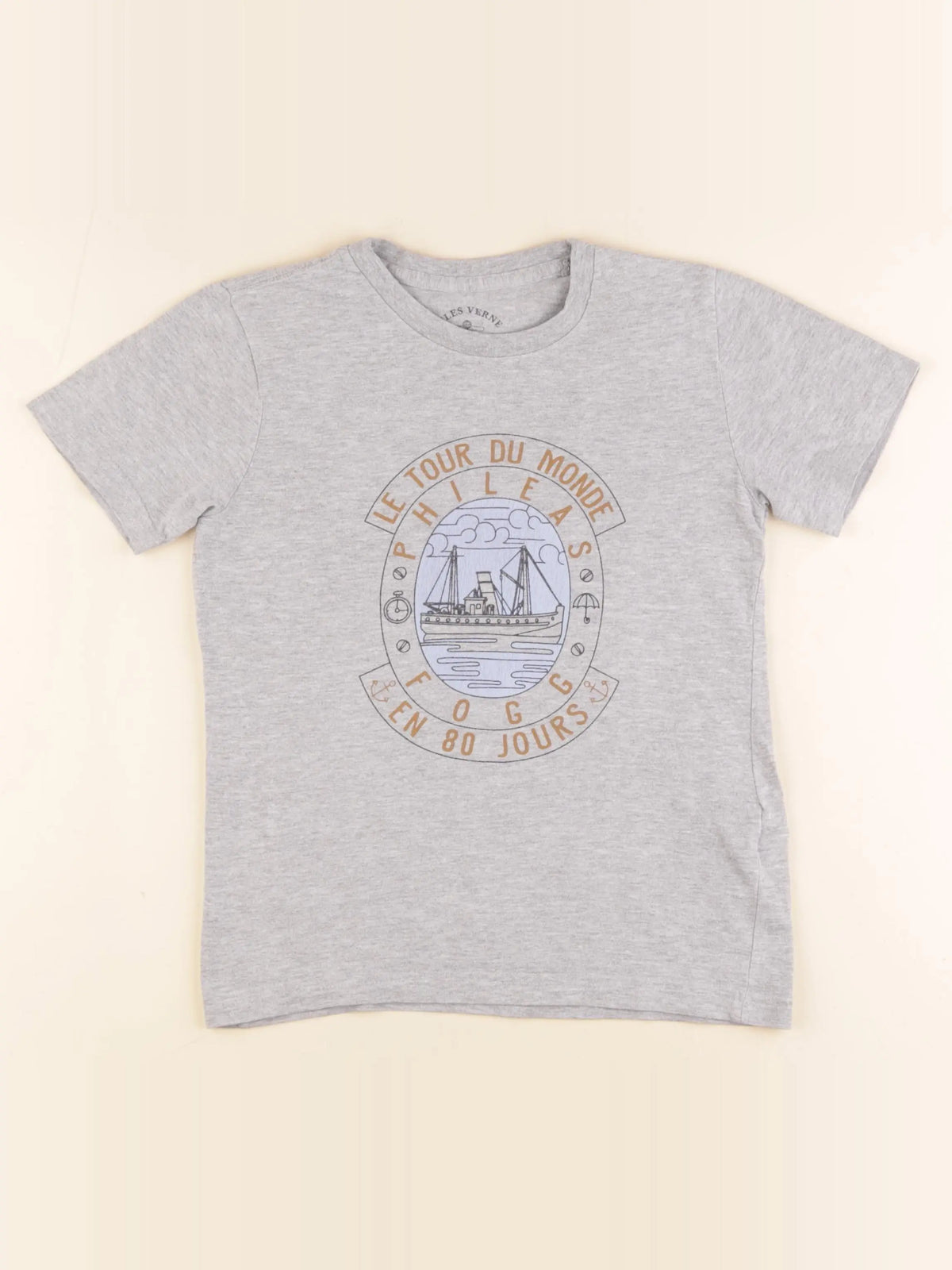 Cyrillus - tee-shirt gris - 8 ans