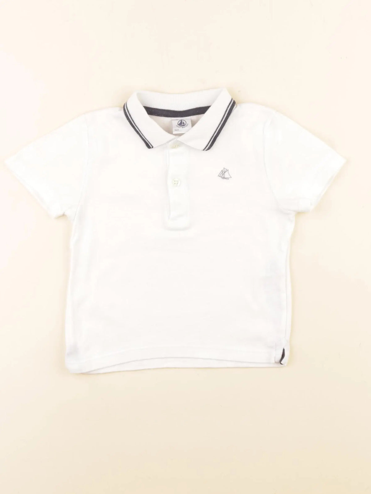 Petit Bateau - polo blanc - 18 mois