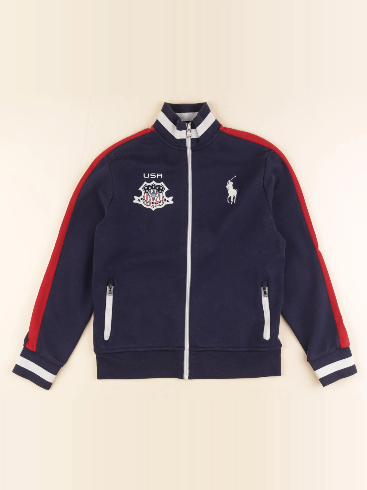 Ralph Lauren - sweat bleu, rouge - 10/12 ans