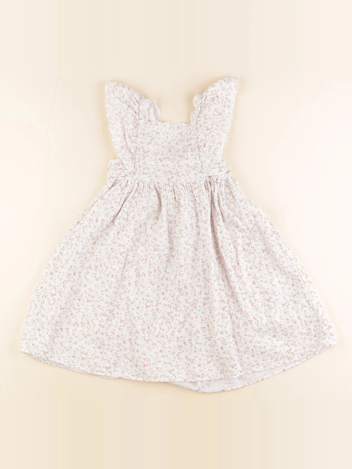 Vertbaudet - robe blanc, rose - 5 ans