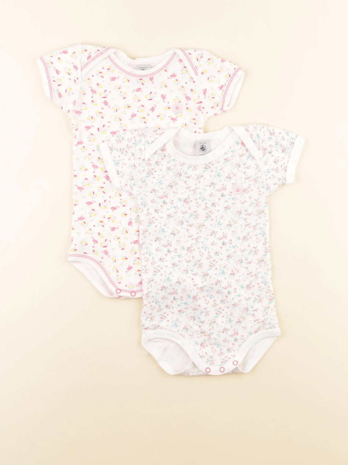 Petit Bateau - lot de 2 bodies en coton multicolore - 9 mois