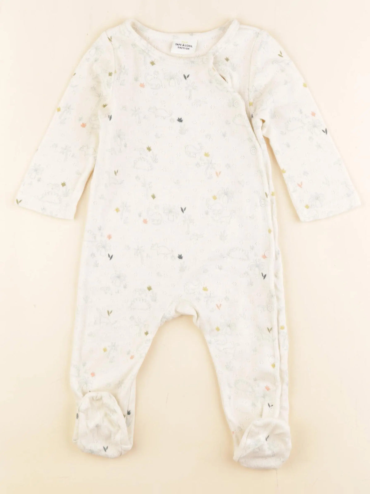 Tape à l'oeil - pyjama coton beige - 9 mois