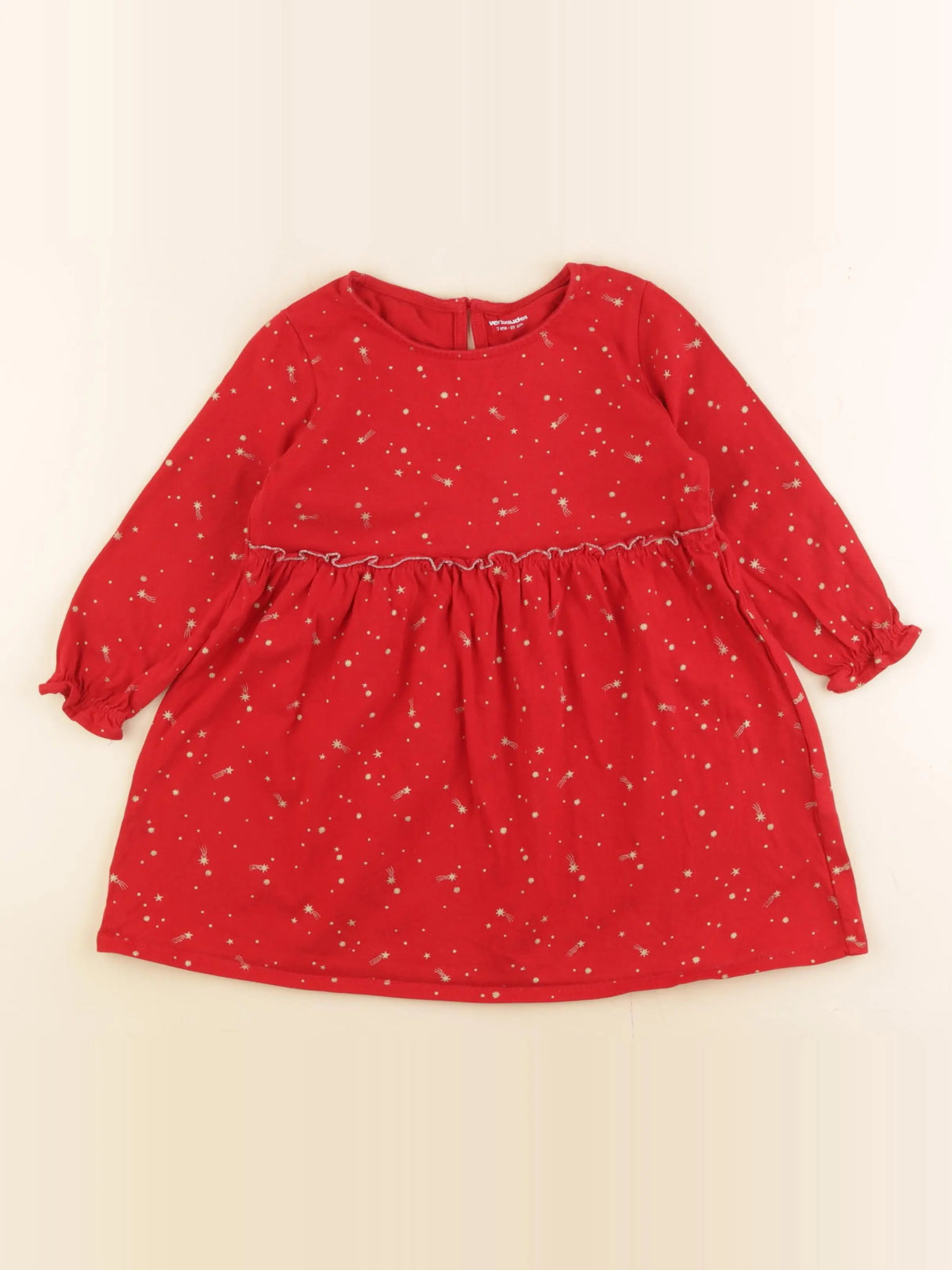 Vertbaudet - robe rouge, or - 3 ans