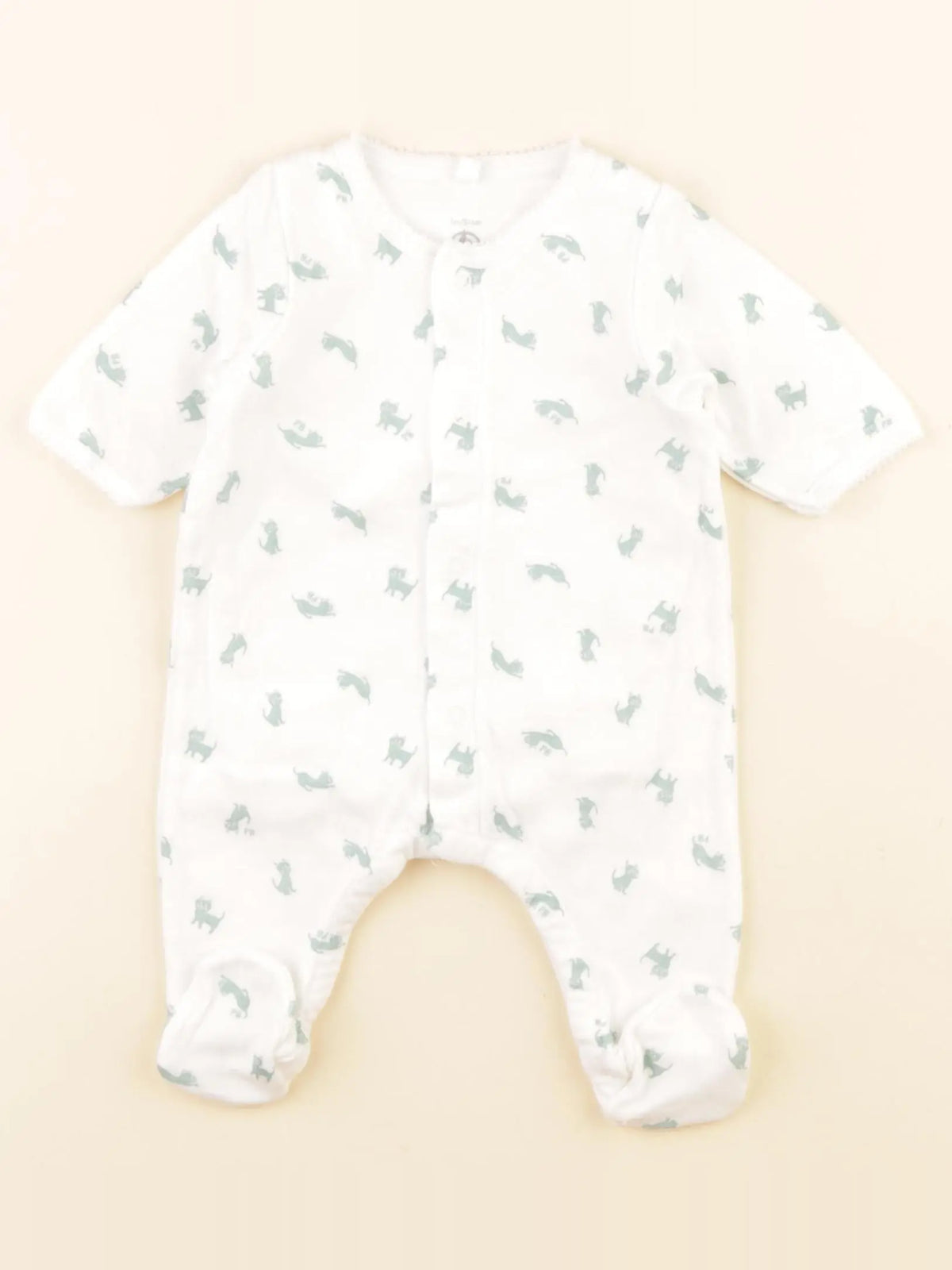Petit Bateau - pyjama coton vert - 1 mois