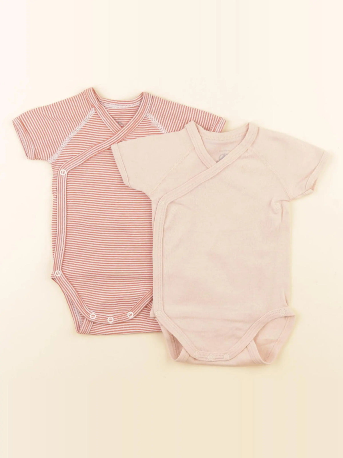 Petit Bateau - lot de 2 bodies en coton orange - 3 mois