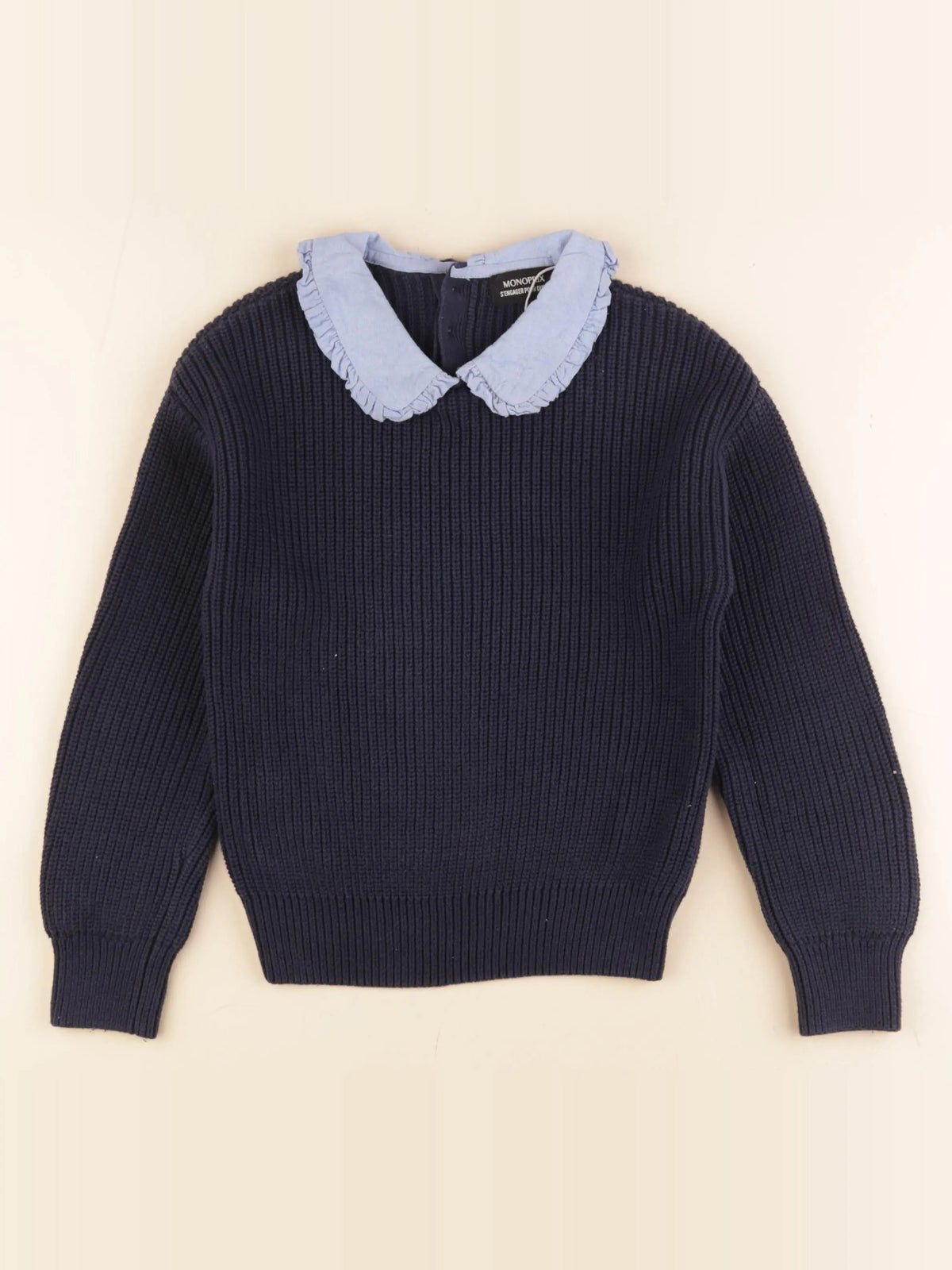 Monoprix - pull bleu - 8 ans