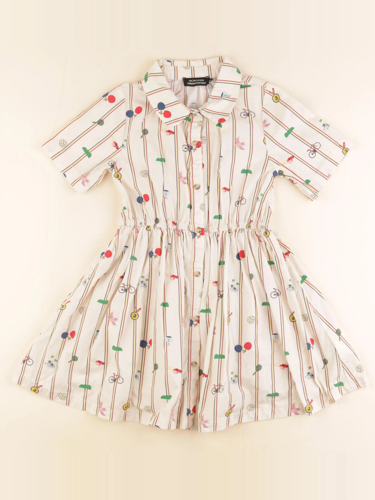 Monoprix - robe beige - 8 ans