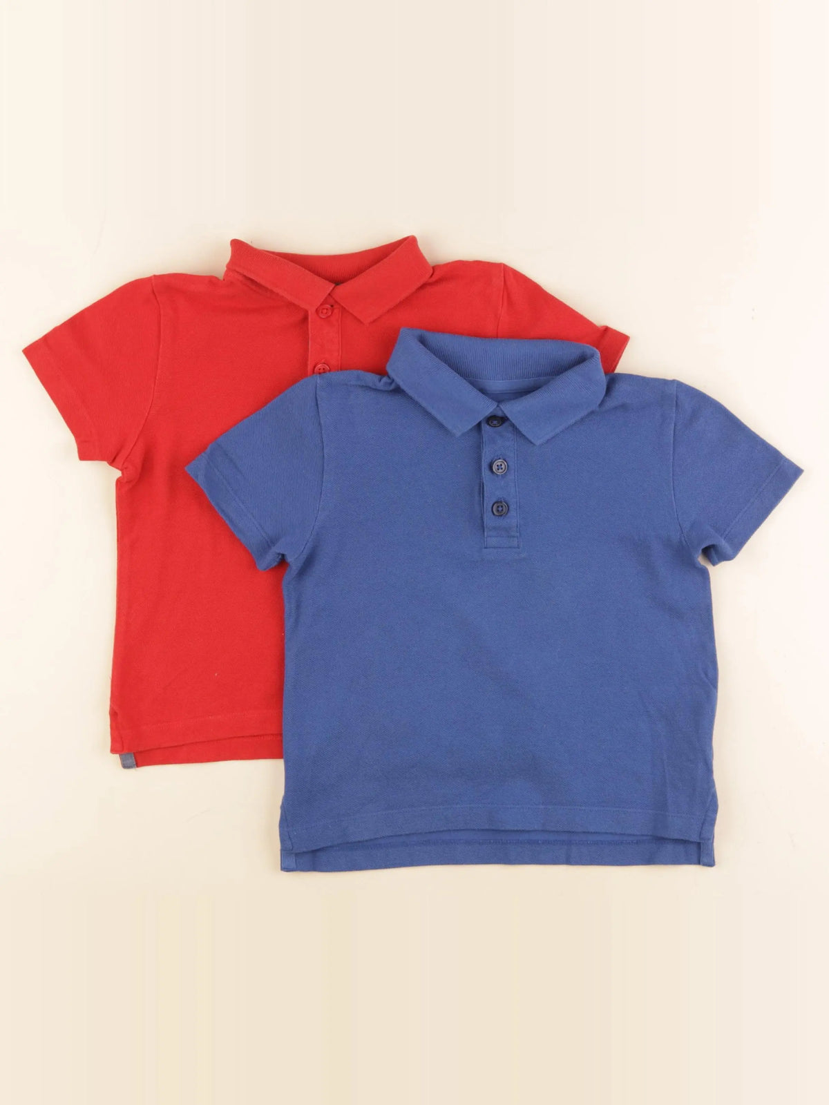 Monoprix - lot de 2 polos bleu, rouge - 4 ans