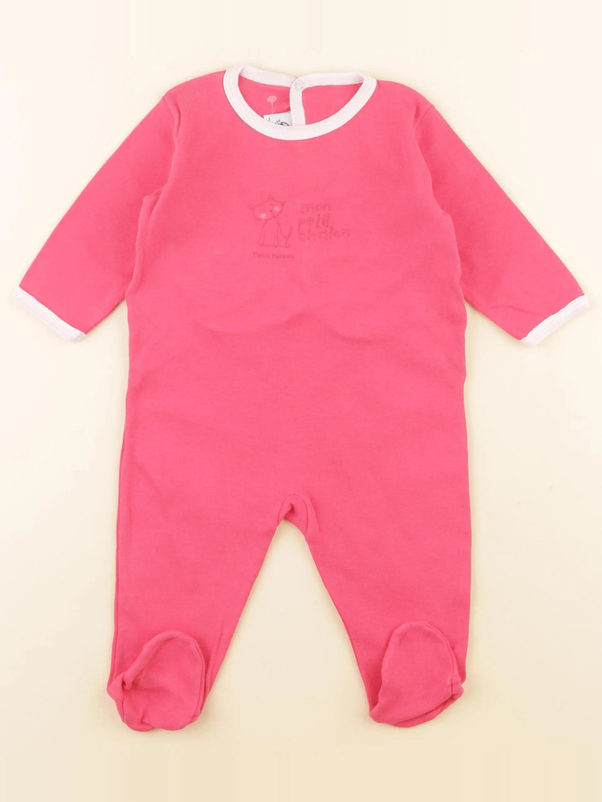 Petit Bateau - pyjama coton rose - 6 mois