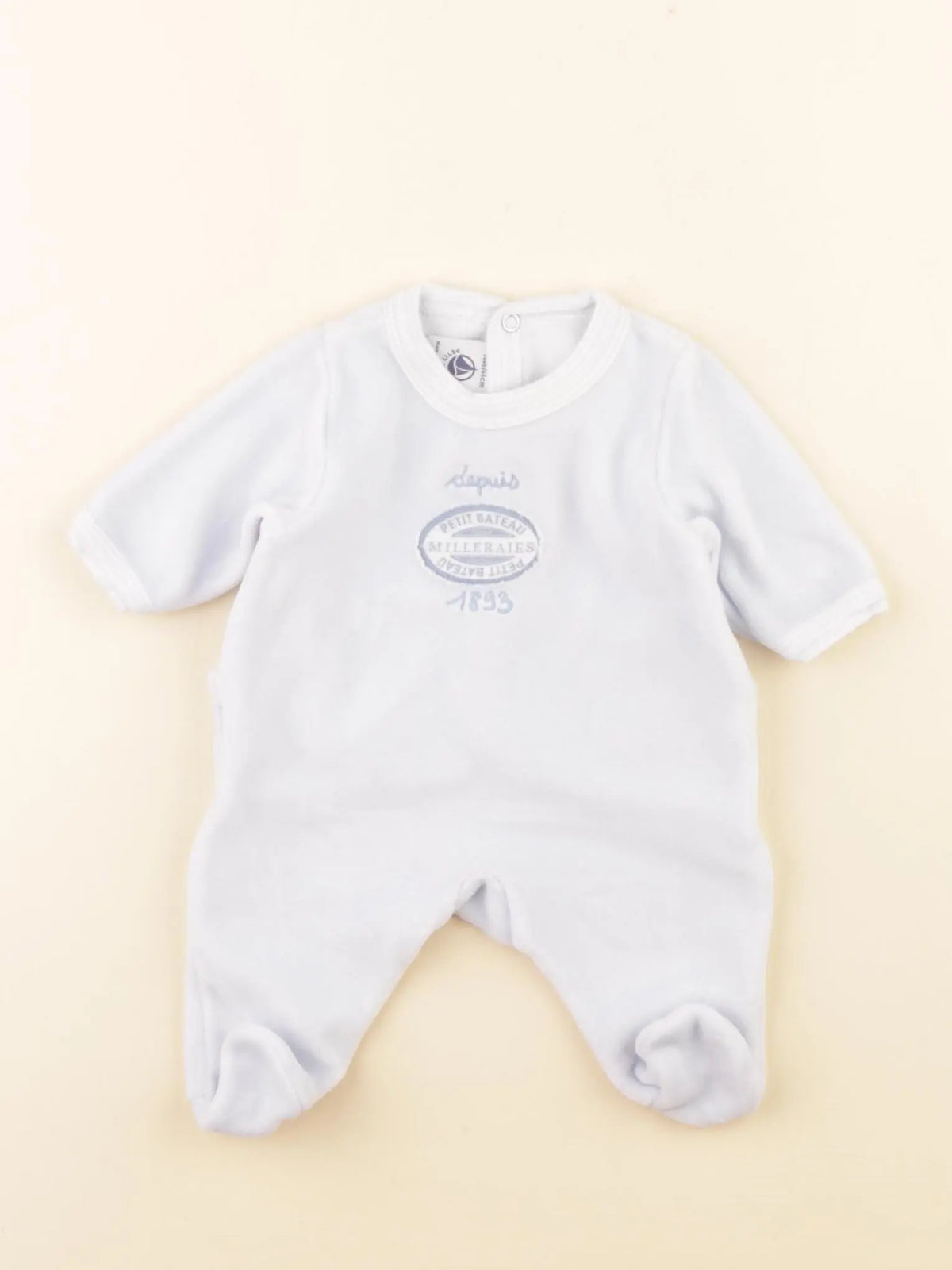 Petit Bateau - pyjama velours bleu - Prématuré