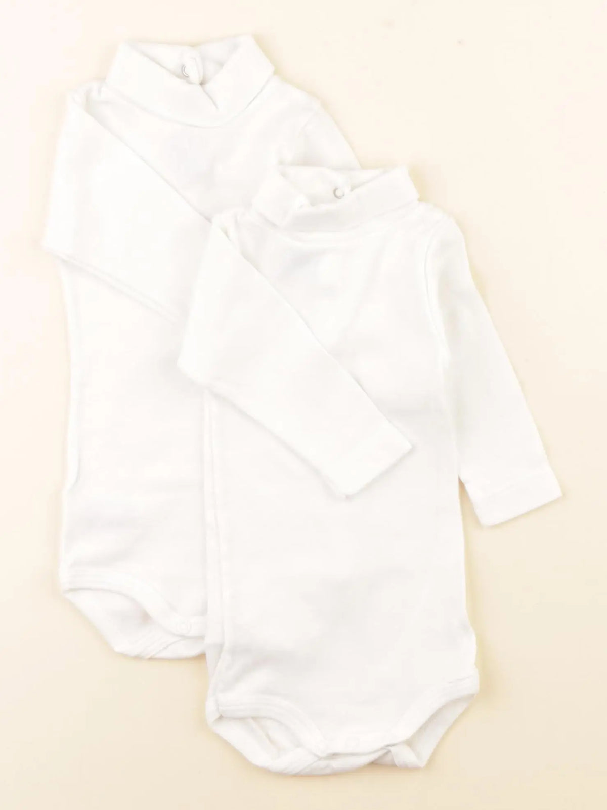 Petit Bateau - lot de 2 bodies à col blanc - 3 mois