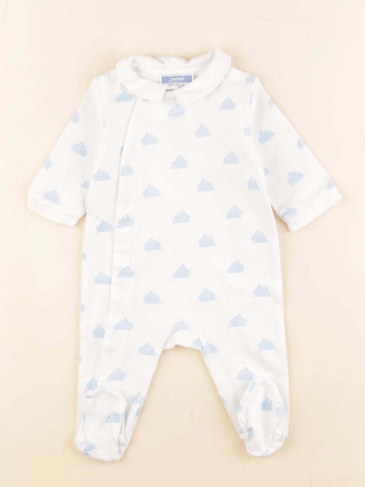 Jacadi - pyjama coton blanc, bleu - 3 mois