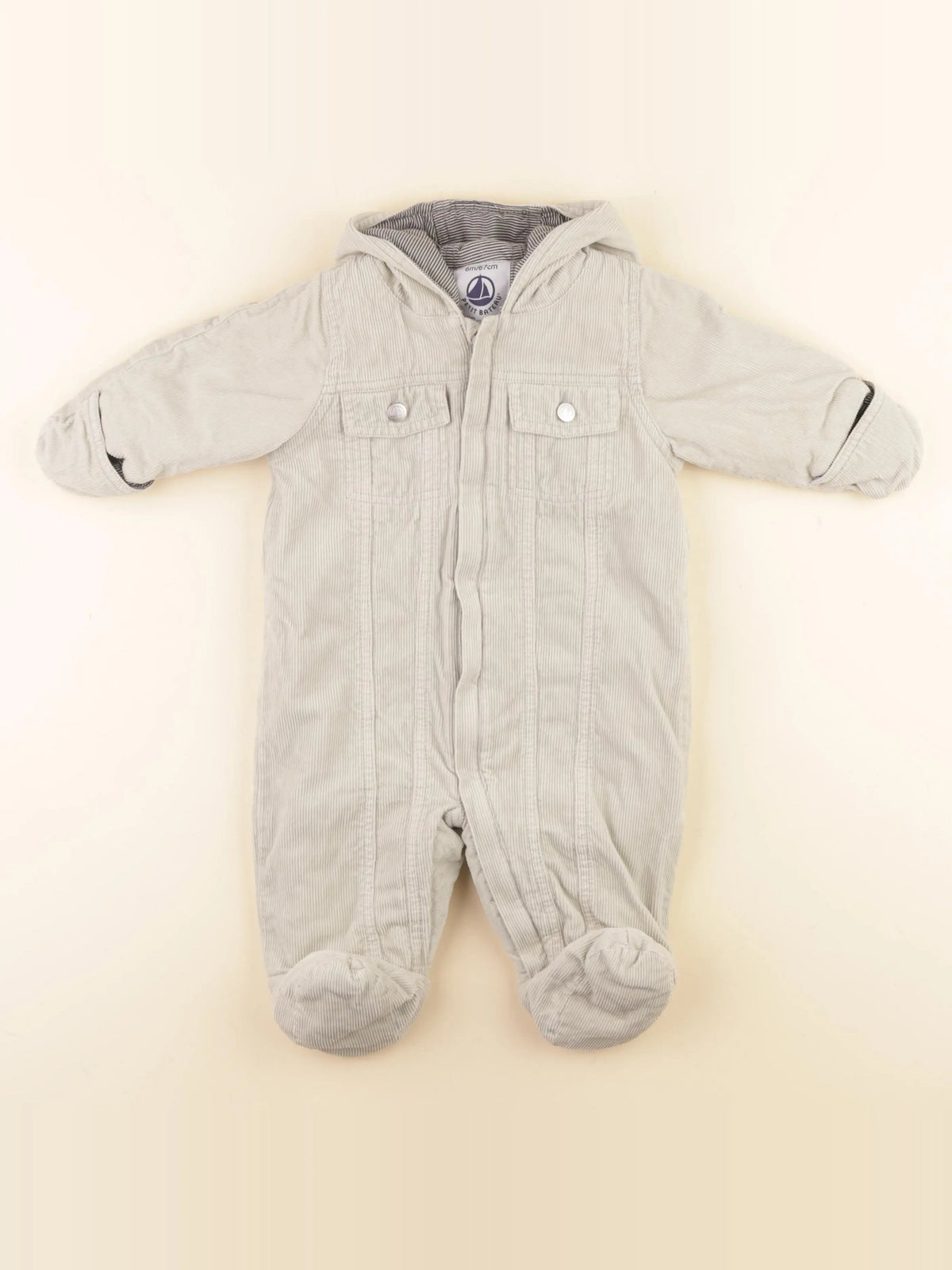 Petit Bateau - combi-pilote beige - 6 mois