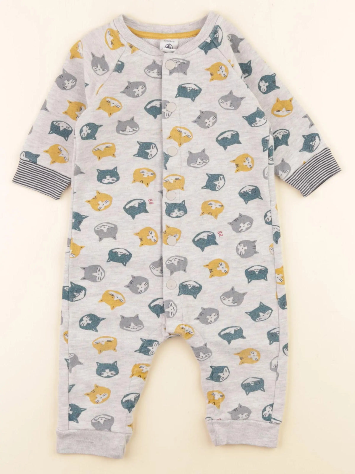 Petit Bateau - combinaison gris - 12 mois