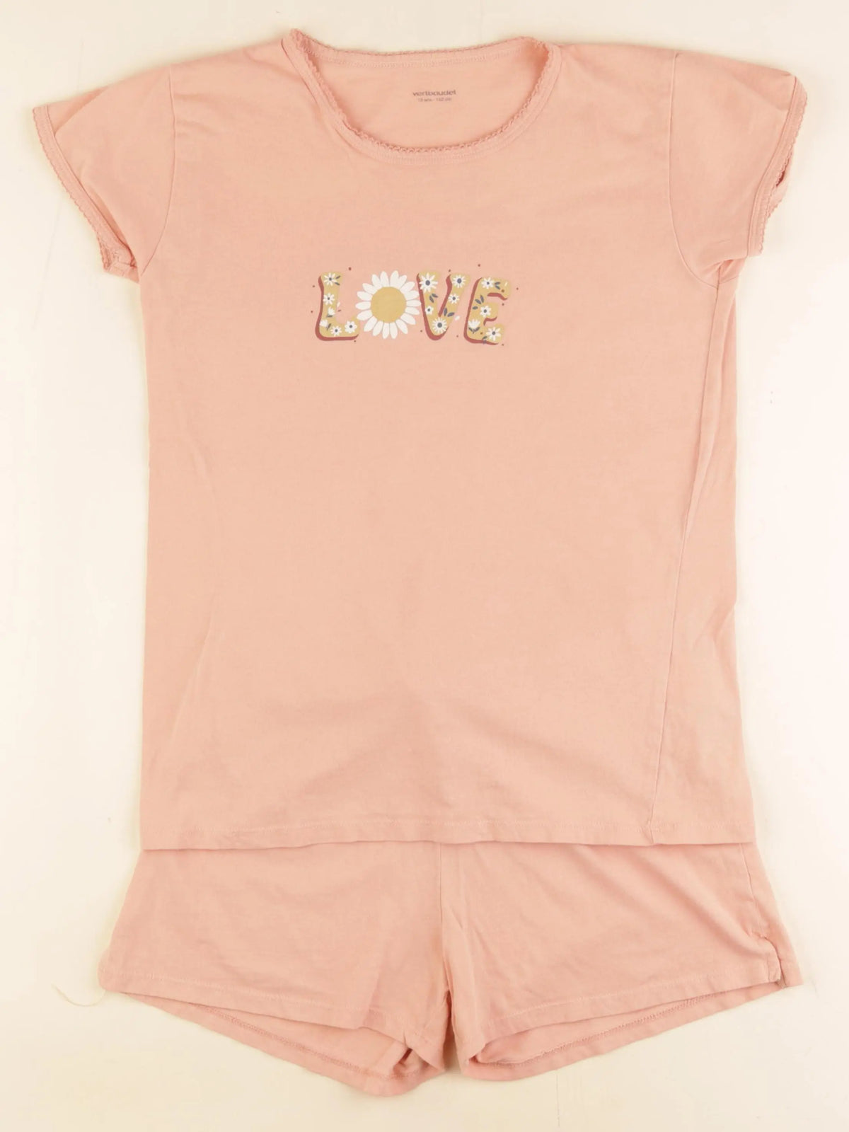 Vertbaudet - pyjama coton orange, rose - 12 ans