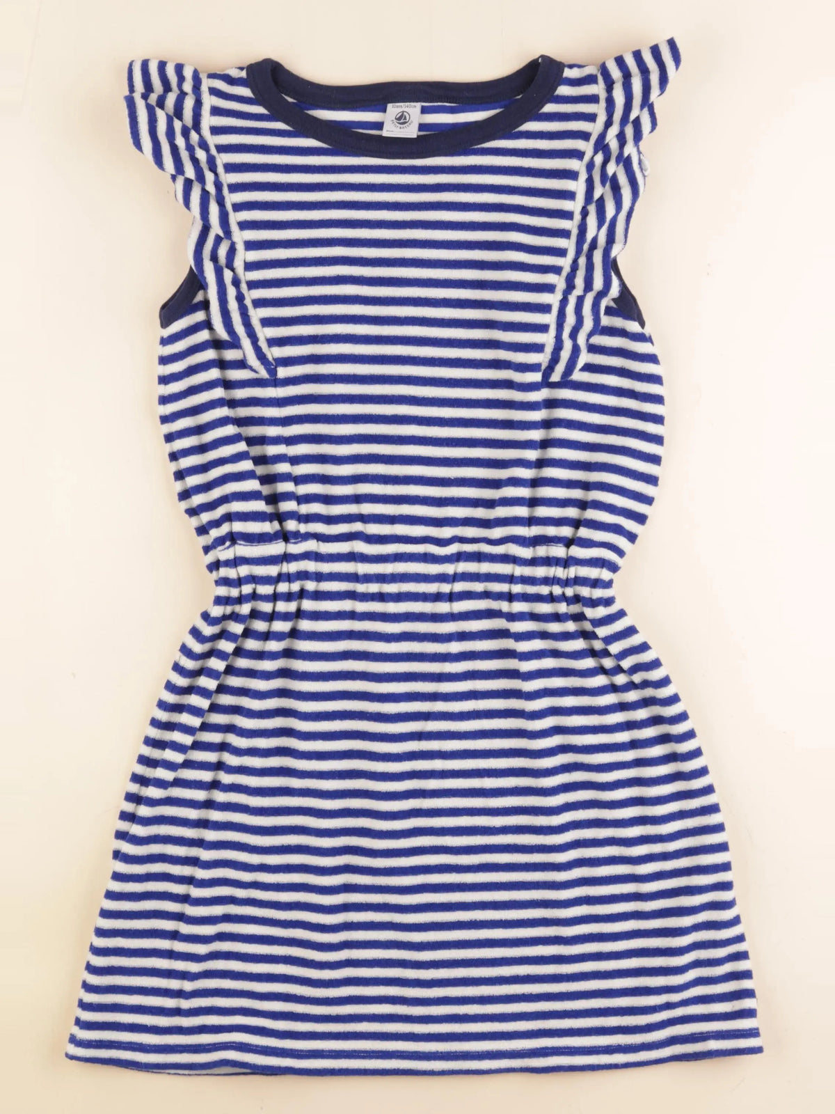 Petit Bateau - robe blanc, bleu - 10 ans
