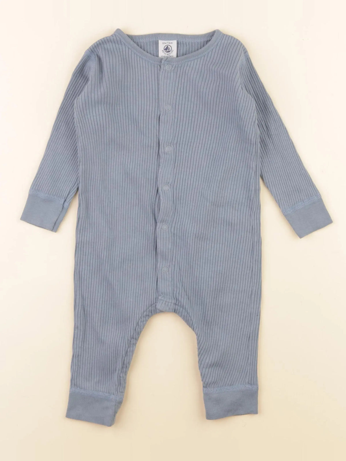 Petit Bateau - pyjama coton bleu - 12 mois