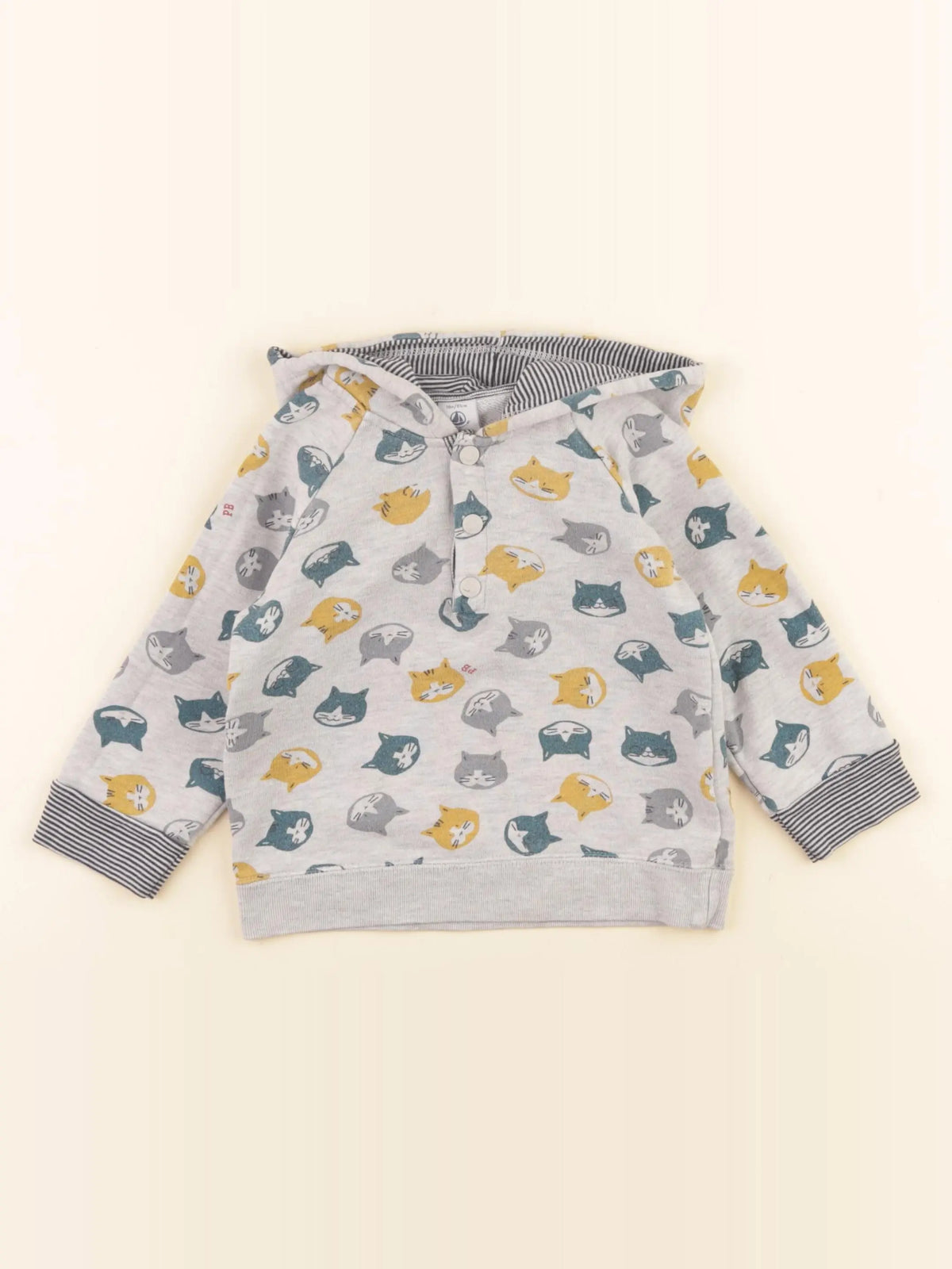 Petit Bateau - sweat gris - 18 mois