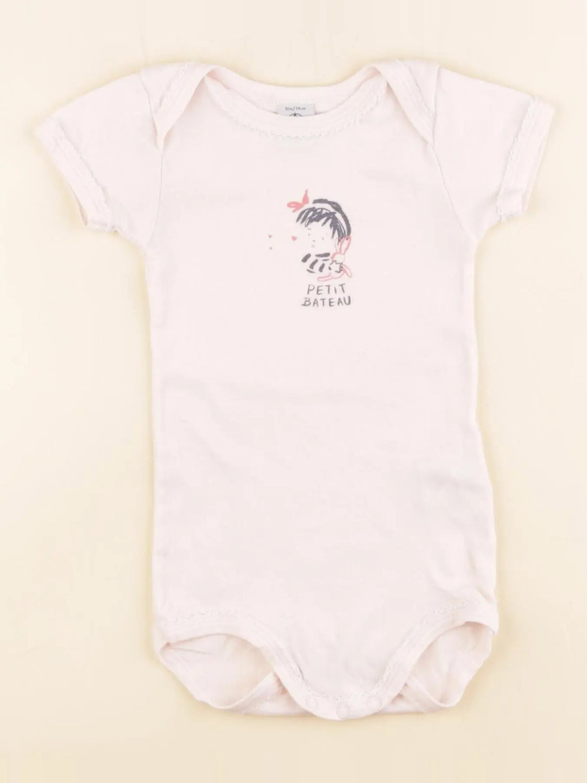 Petit Bateau - body rose - 12 mois