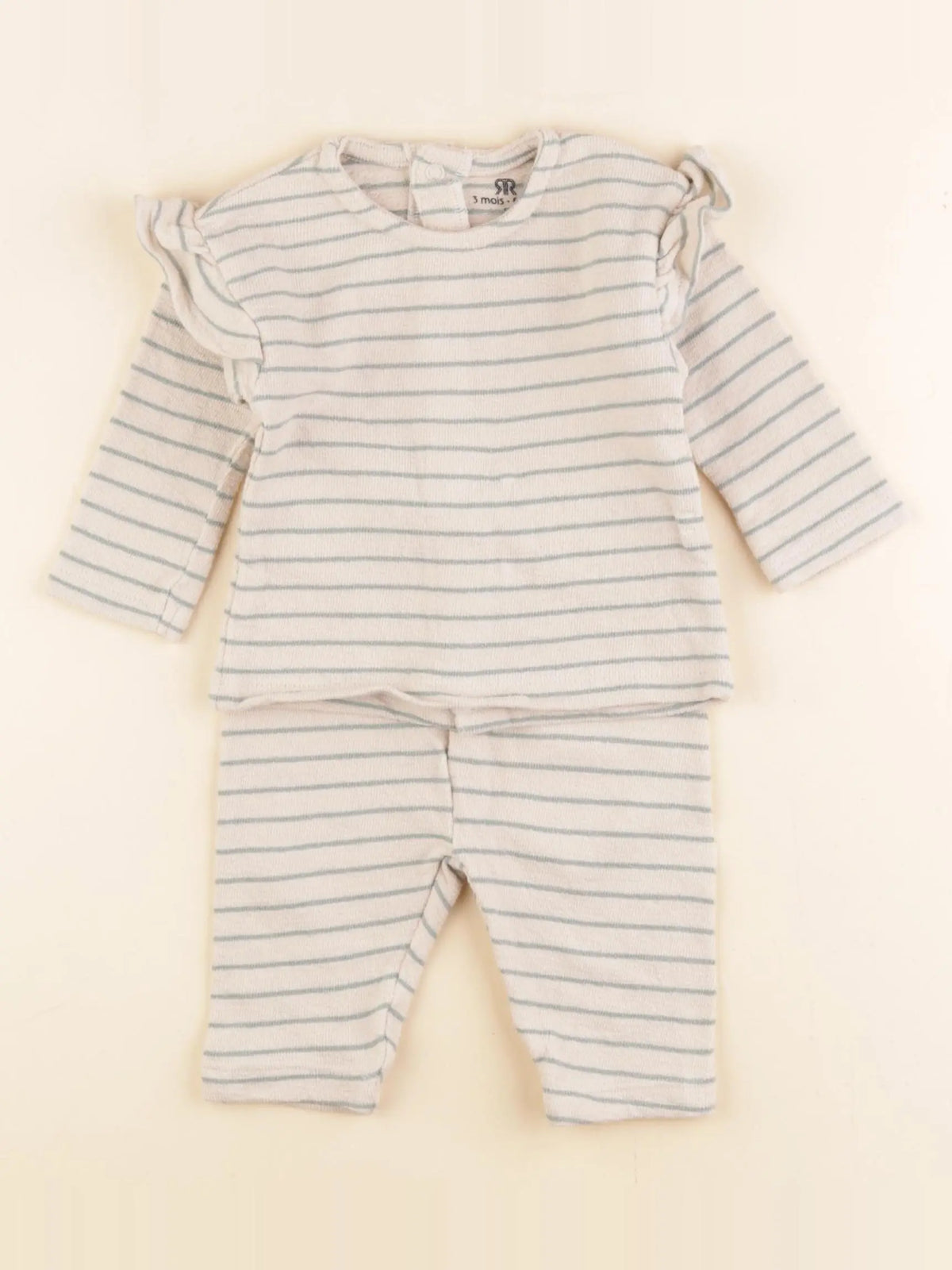 La Redoute - ensemble blanc, vert - 3 mois