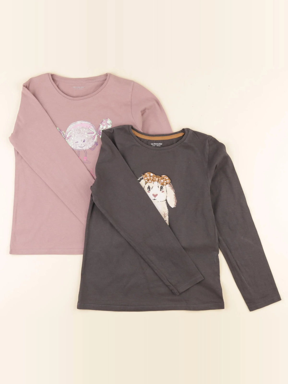 Vertbaudet - lot de 2 tee-shirts multicolore - 8 ans