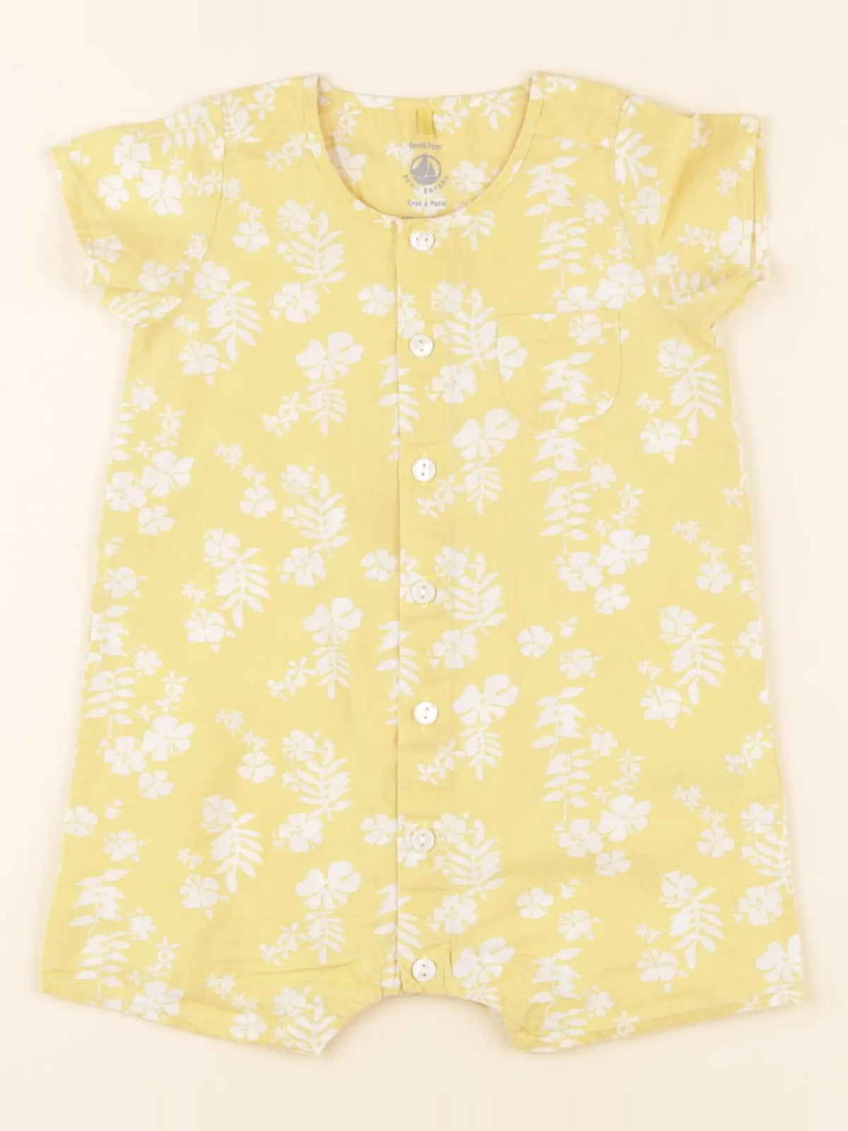 Petit Bateau - combinaison jaune - 6 mois