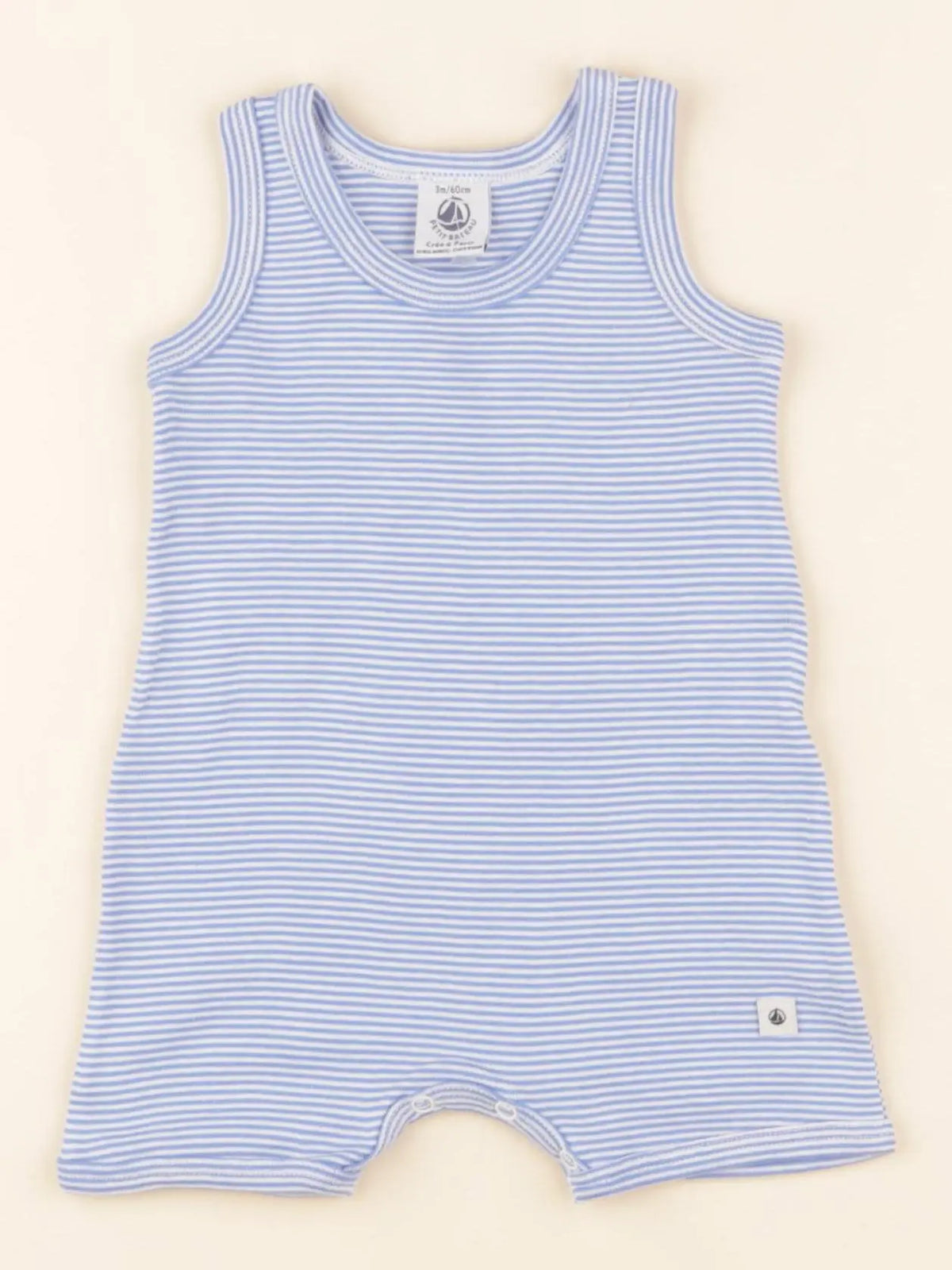 Petit Bateau - pyjama coton bleu - 3 mois